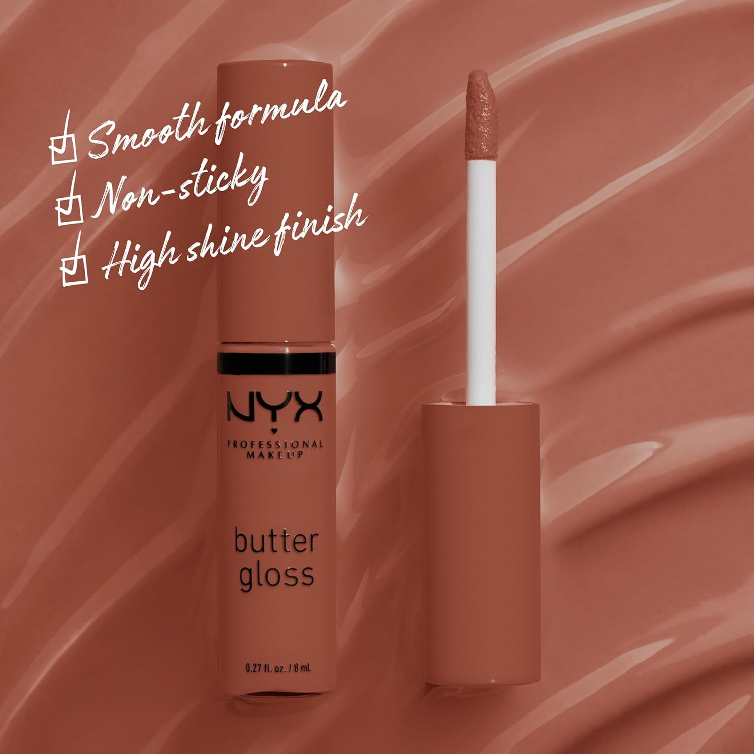 Butter Gloss, Non-Sticky Lip Gloss - Bit of Honey (Peach Nude)