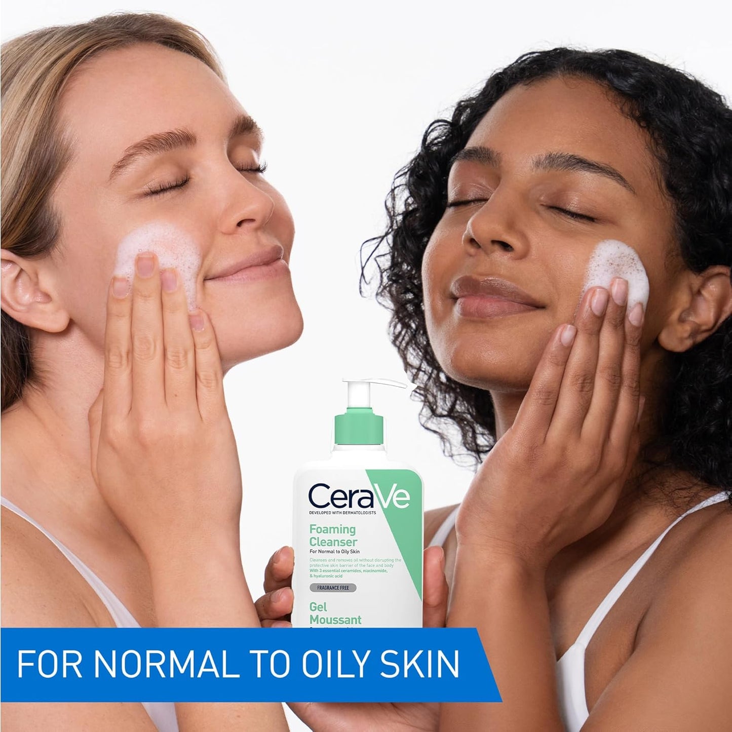 Cerave Foaming Cleanser Gel Face Wash 236Ml, Oil Control for rmal to Oily Skin, Removes Oil & Protects Skin Barrier, for Face + Body, Niacinamide + Ceramides, Fragrance Free