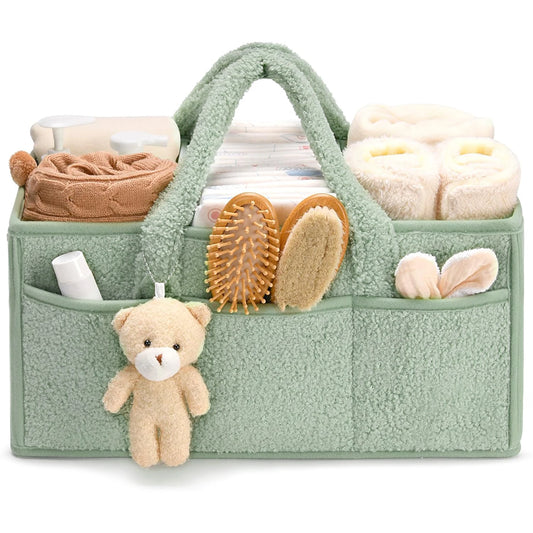Baby Diaper Caddy Organizer for Changing Table, Portable Nursery Storage Basket for Car, Baby Shower Gift