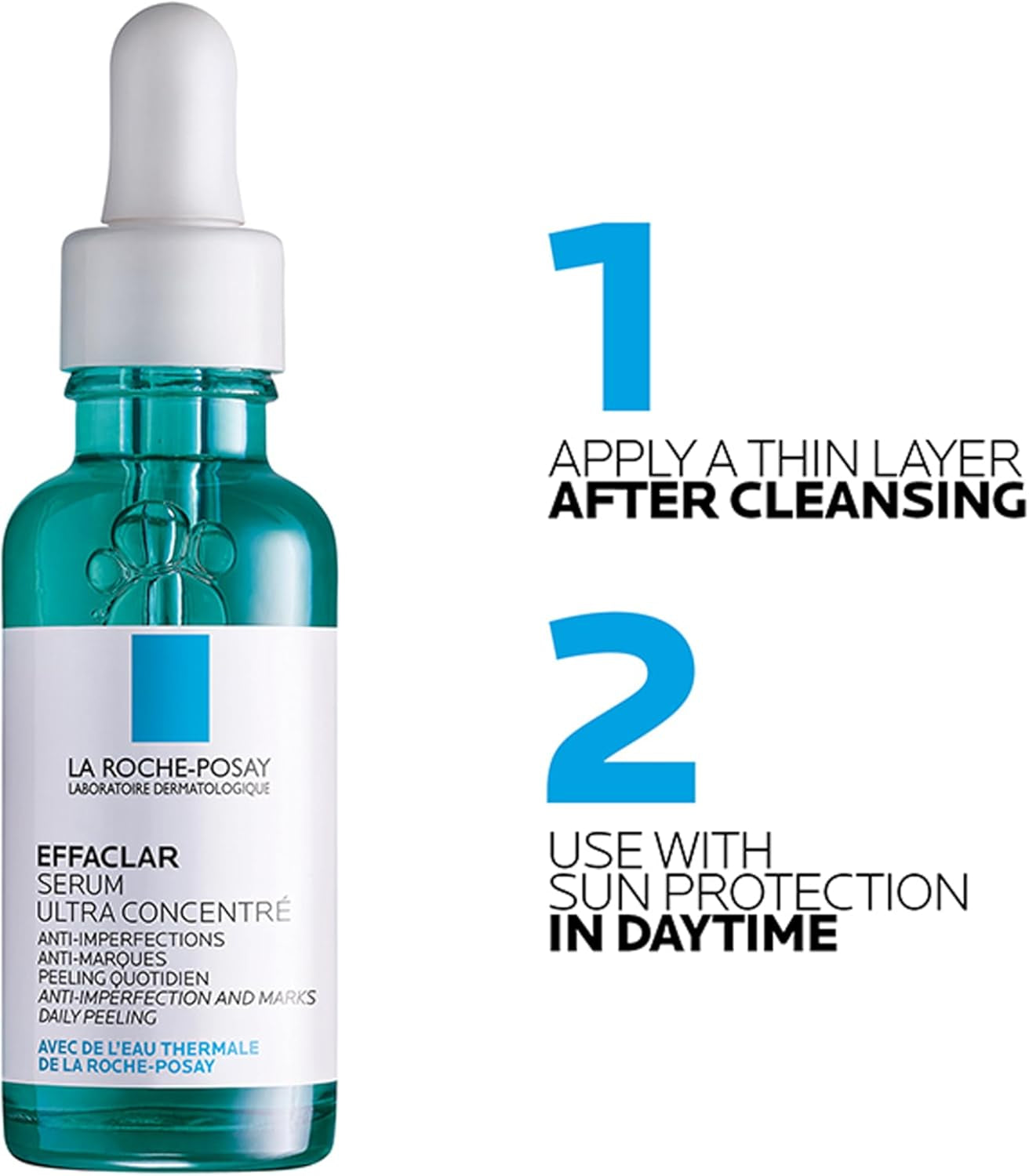 La Roche-Posay Effaclar Ultra Concentrated Serum 30Ml - Anti-Imperfections and Marks Face Serum for Acne-Prone Skin, Salicylic Acid & Niacinamide