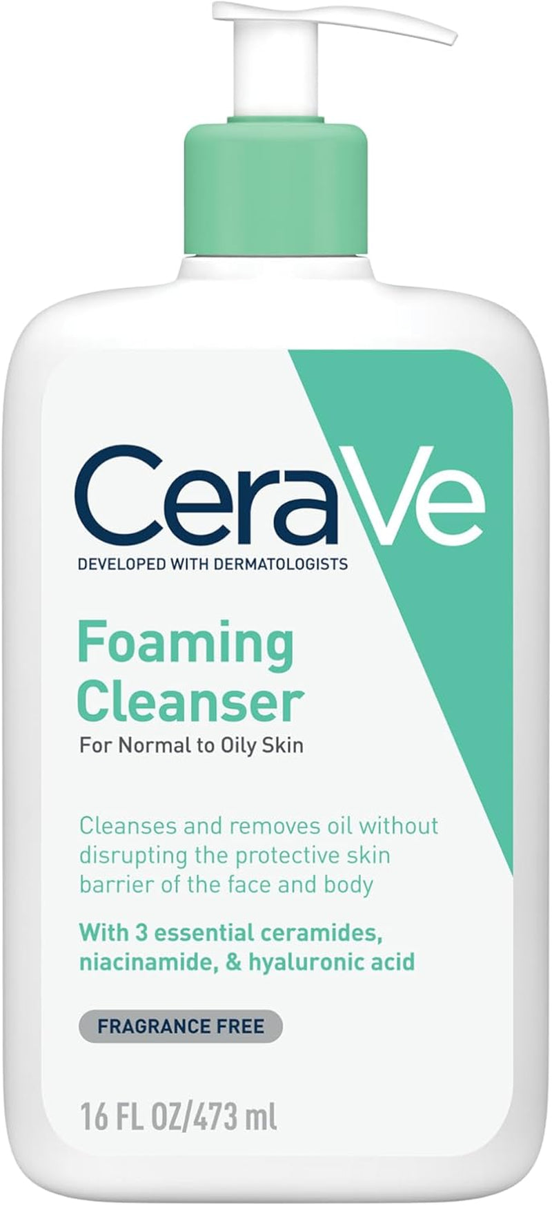 Cerave Foaming Cleanser Gel Face Wash 236Ml, Oil Control for rmal to Oily Skin, Removes Oil & Protects Skin Barrier, for Face + Body, Niacinamide + Ceramides, Fragrance Free