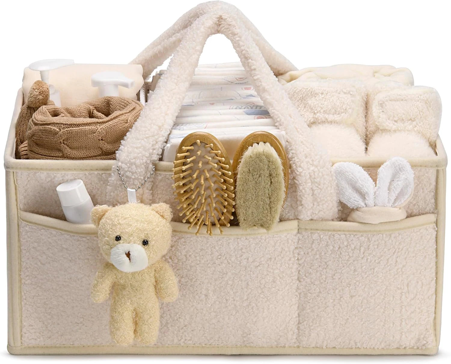 Baby Diaper Caddy Organizer for Changing Table, Portable Nursery Storage Basket for Car, Baby Shower Gift
